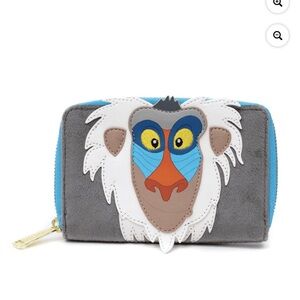 Gray and Blue Loungefly Disney The Lion King Rafiki Cosplay Zip Around Wallet